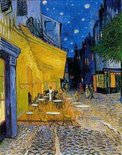 Haga click para ver la imagen ampliada 1888 cafe terrasse sur la place du forum la nuit a arles.jpg